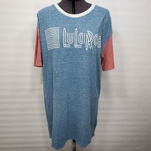 LuLaRoe Blue Mini T-Shirt Dress Size Large